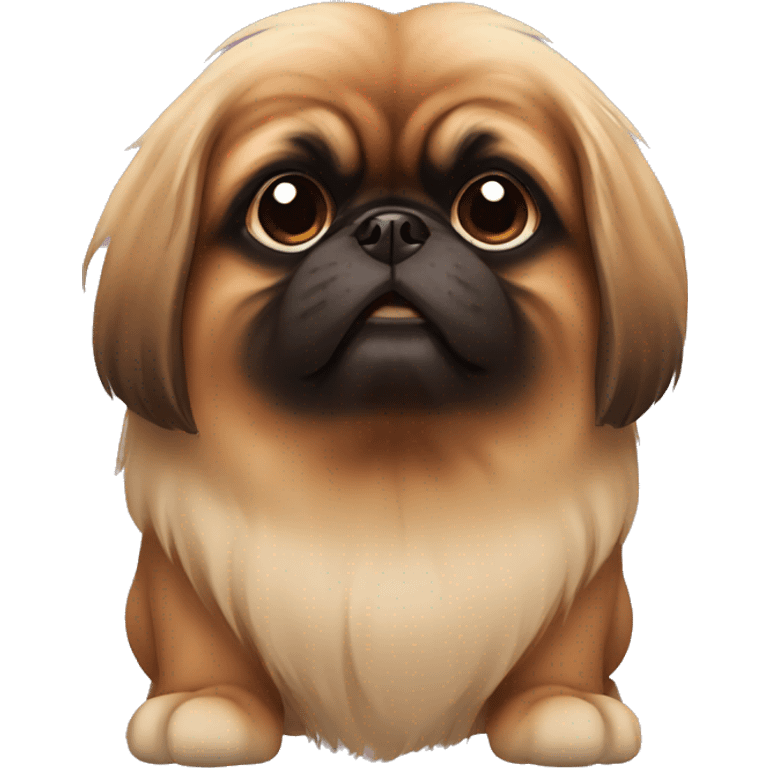 brown pekingese dog emoji