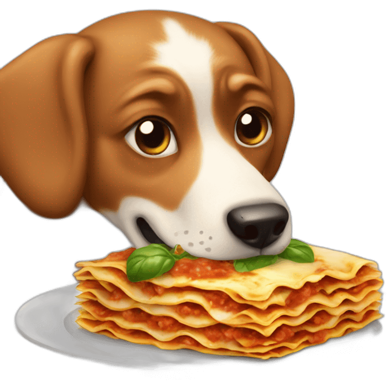 Dog eating lasagna  emoji