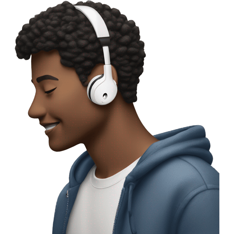 Person listening to music via apple airpods emoji