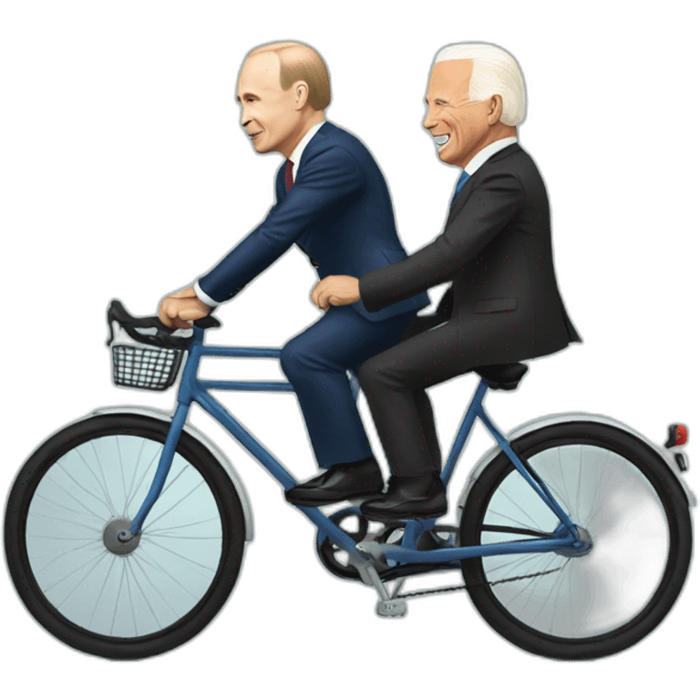 Putin and Biden riding bicycle emoji