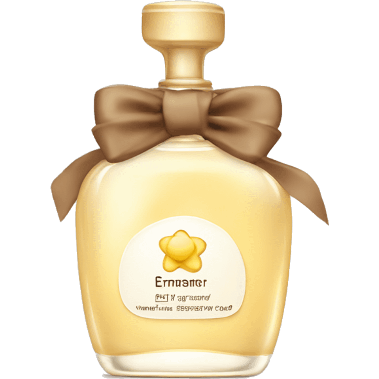 vanilla perfume with a light brown bow emoji