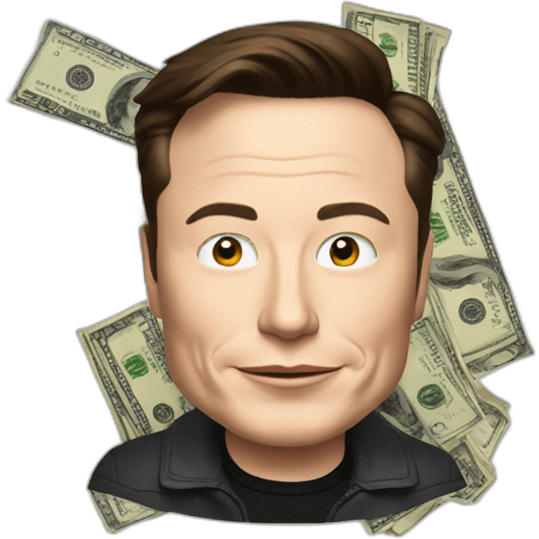 Elon Musk with money emoji