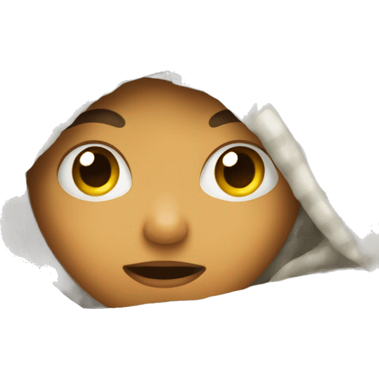 girl hiding under a blanket emoji