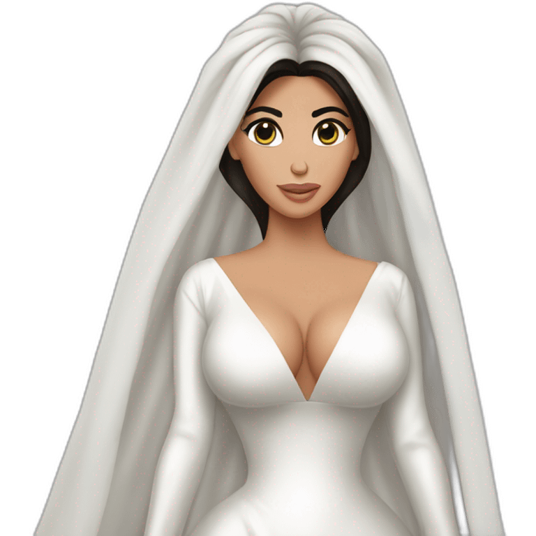 kim kardashian avec une robe de mariée qui pleure emoji