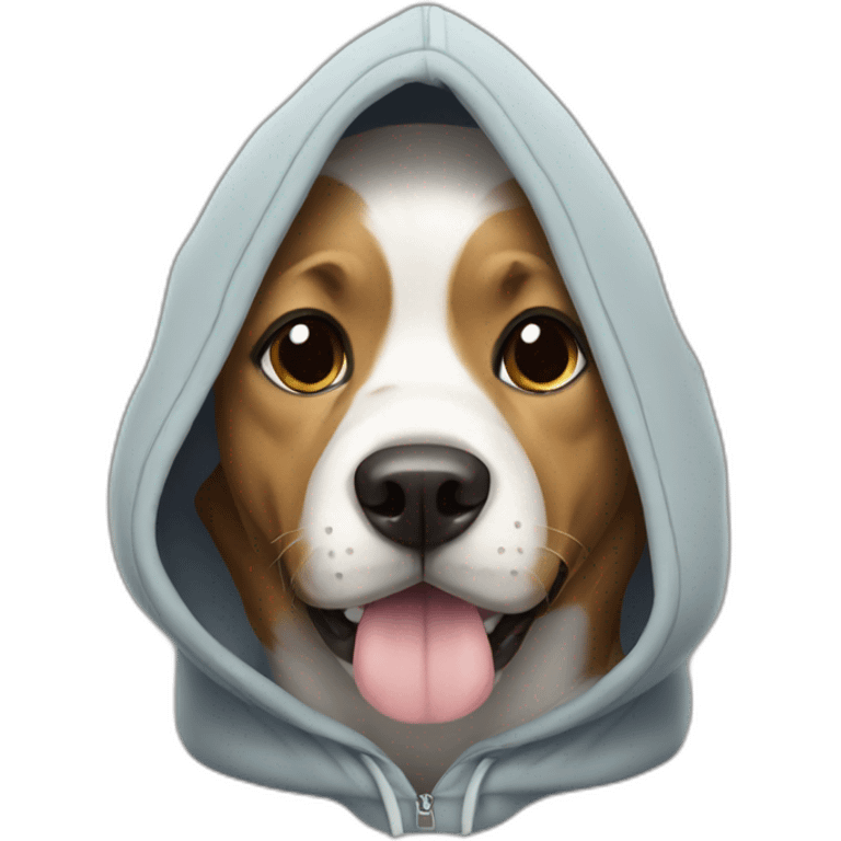 Dog wearing a hoodie  emoji