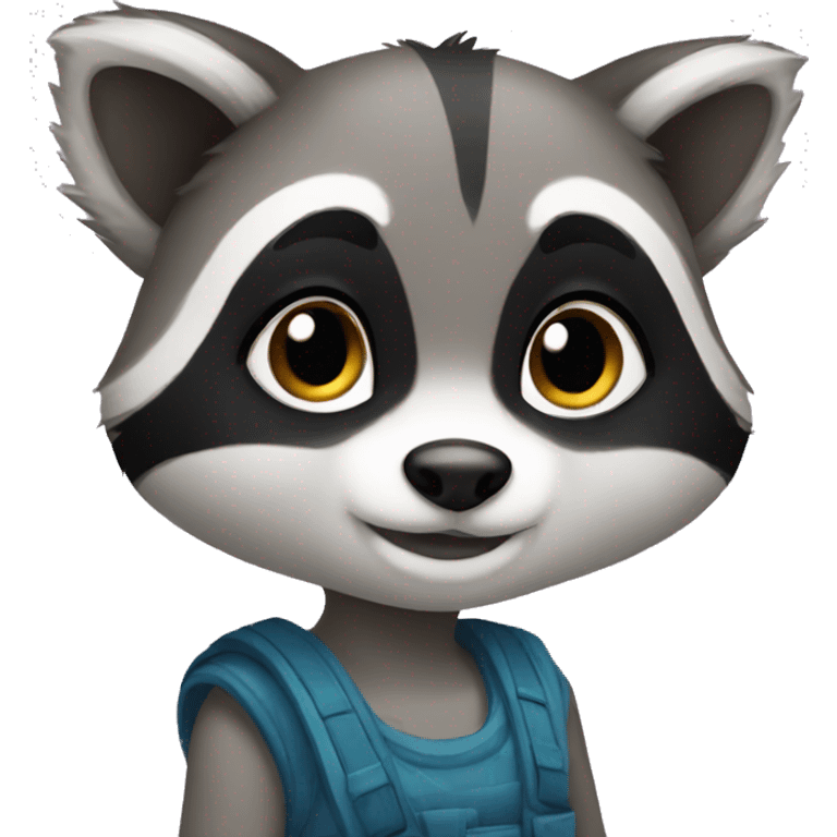 Girl raccoon emoji