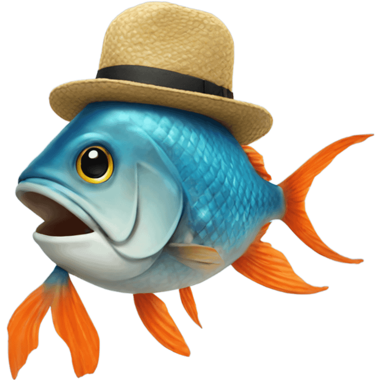 Fish with a hat emoji