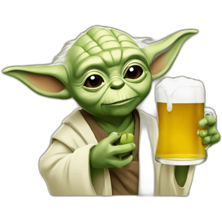 Yoda qui boie une bière emoji