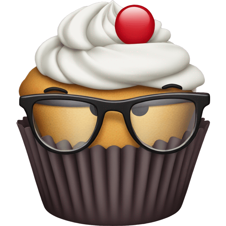 Cupcake with glasses  emoji