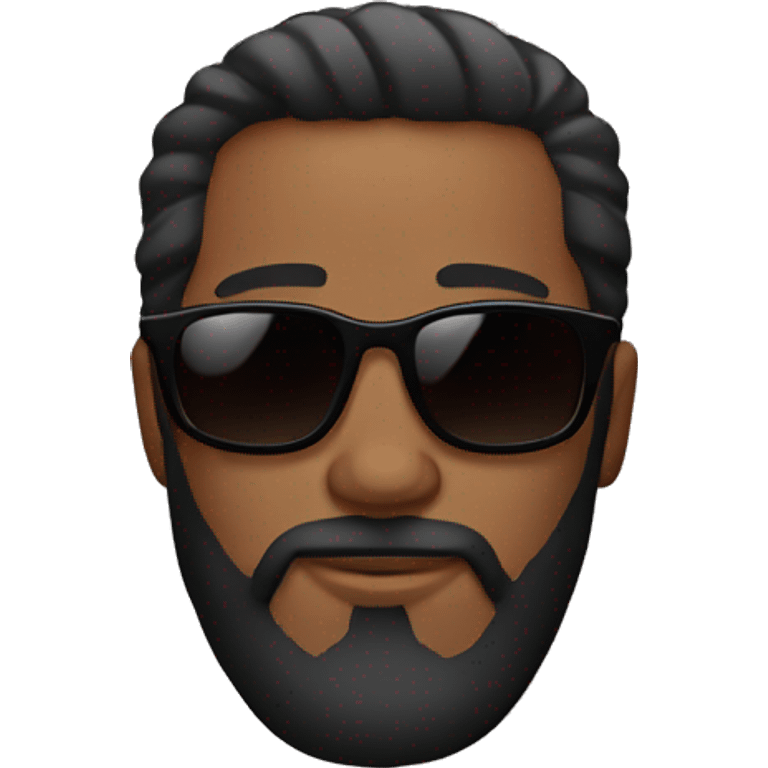 bearded man with dark complexion with sunglasses emoji