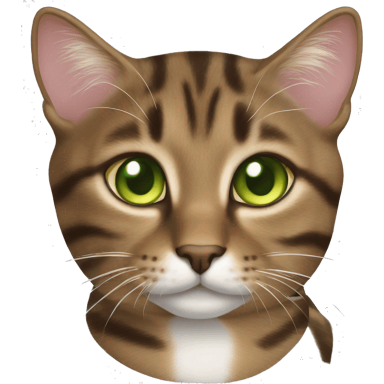 brown tabby cat green eyes  emoji