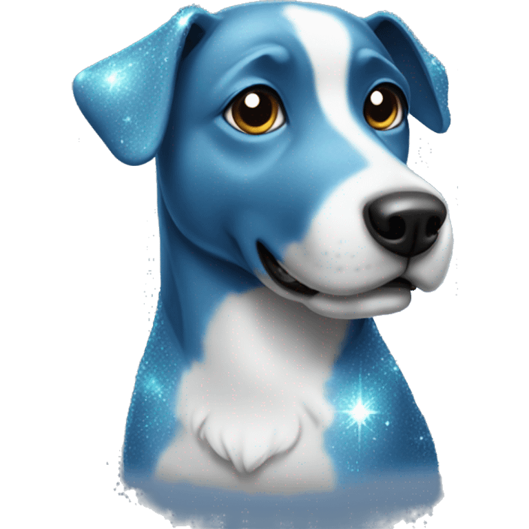 Blue sparkly dog emoji