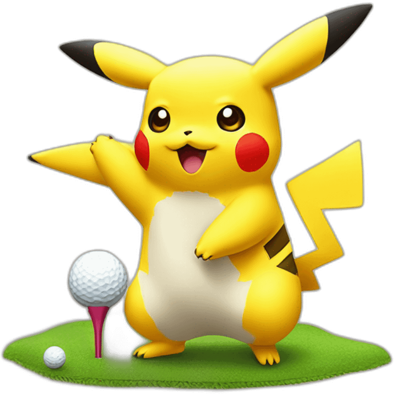 Pikachu qui joue au golf emoji