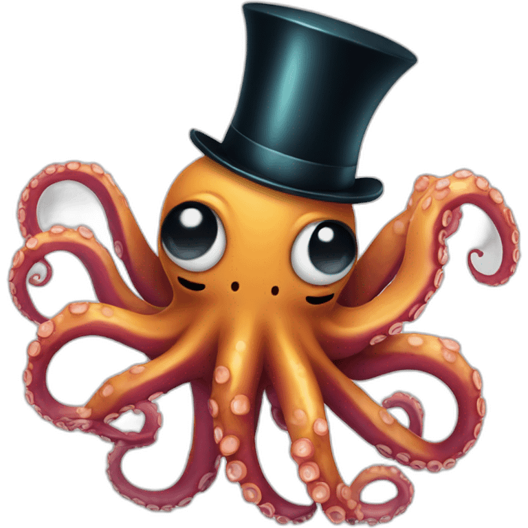 octopus with top hat emoji