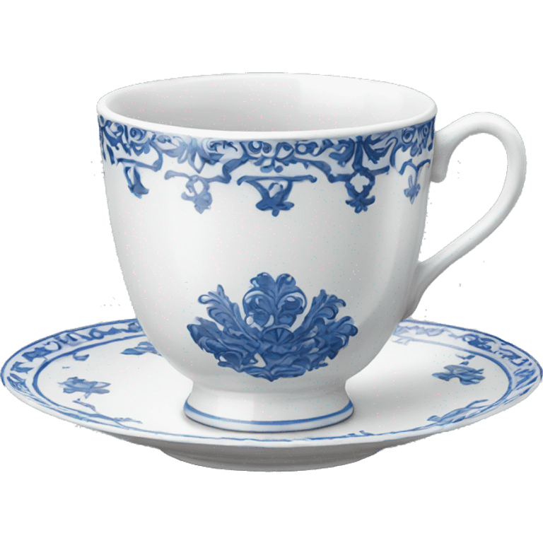 Elegant porcelain cup with blue pattern  emoji