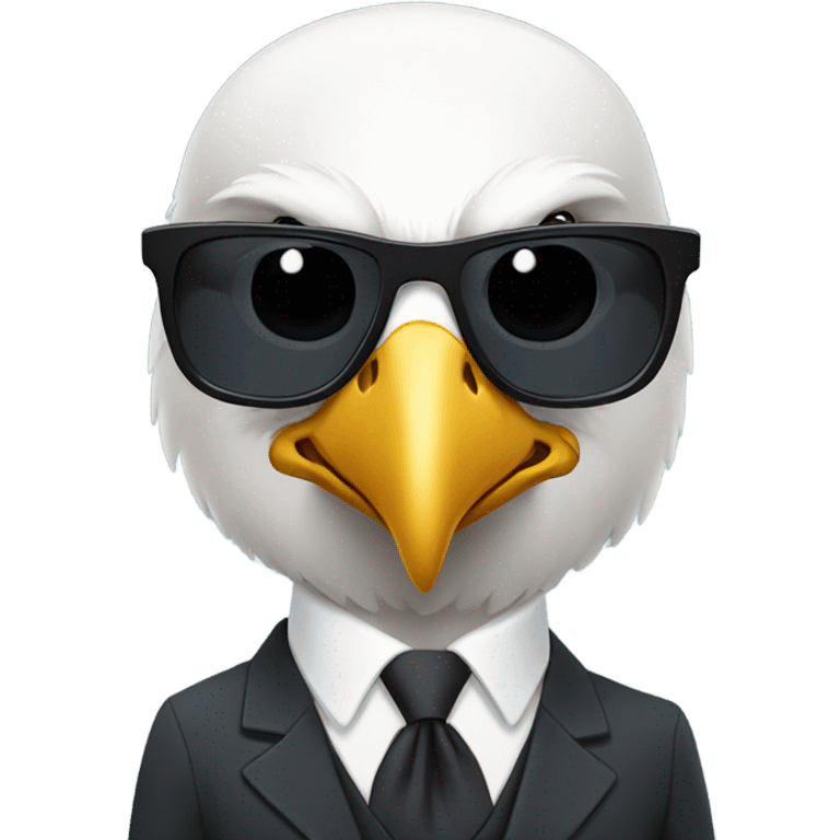 Bald eagle in suit and sunglasses emoji