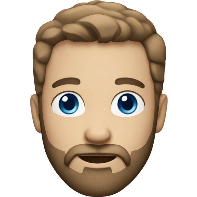 bearded guy with short hair and blue eyes emoji