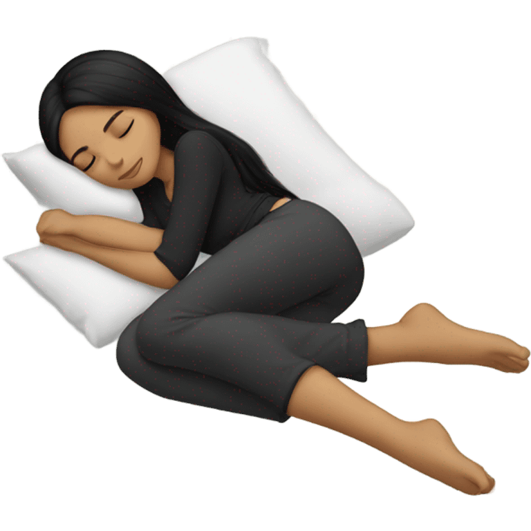 girl with long straight black hair sleeping emoji