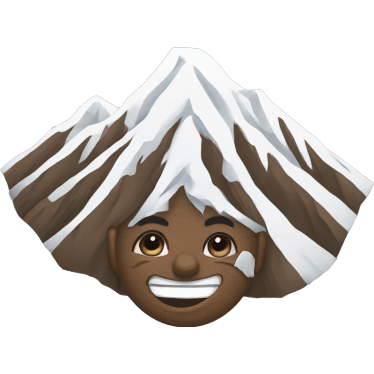 A nose over white mountaij emoji