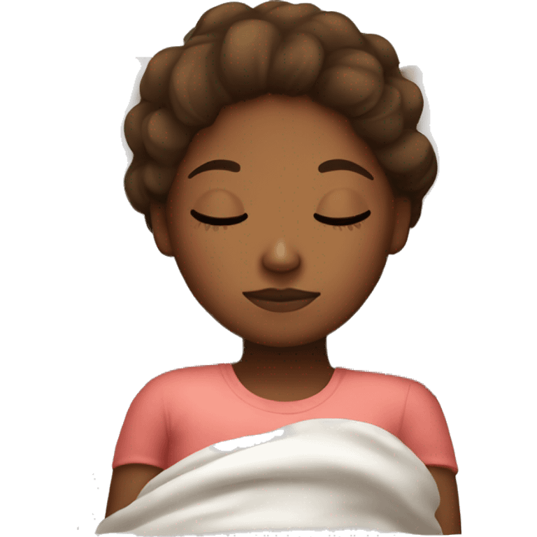 Brown skin girl sleeping emoji