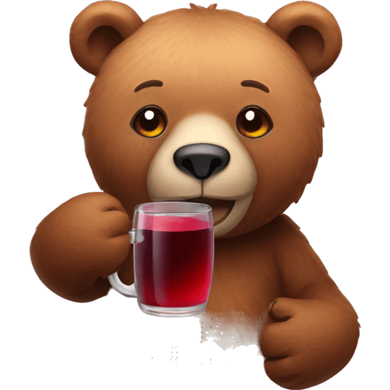 Bear with mulled wine  emoji