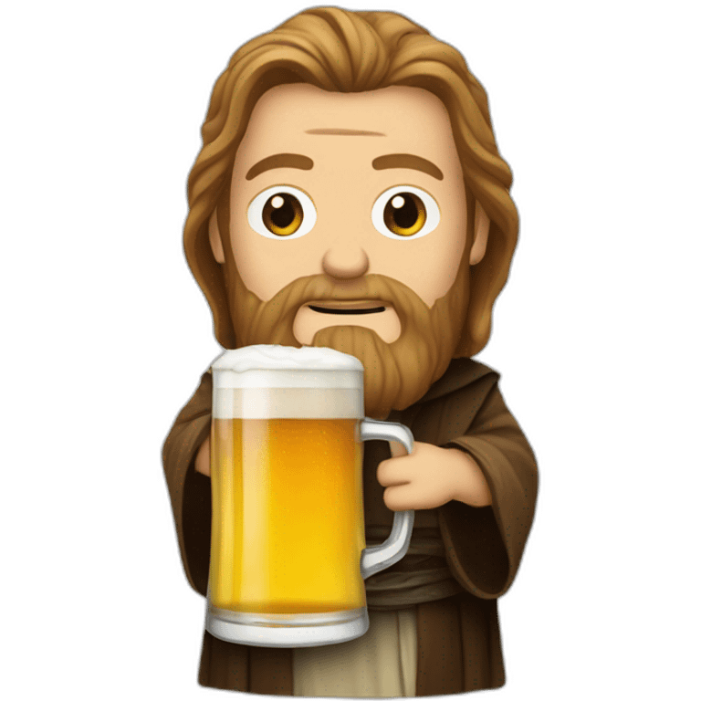 Obiwan drink beer emoji