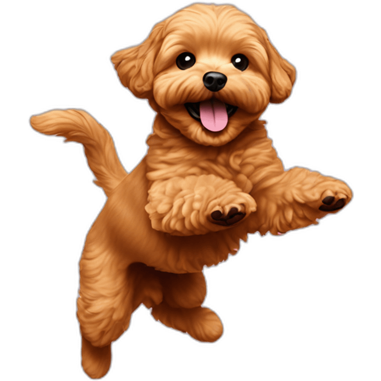 golden maltipoo jumping emoji