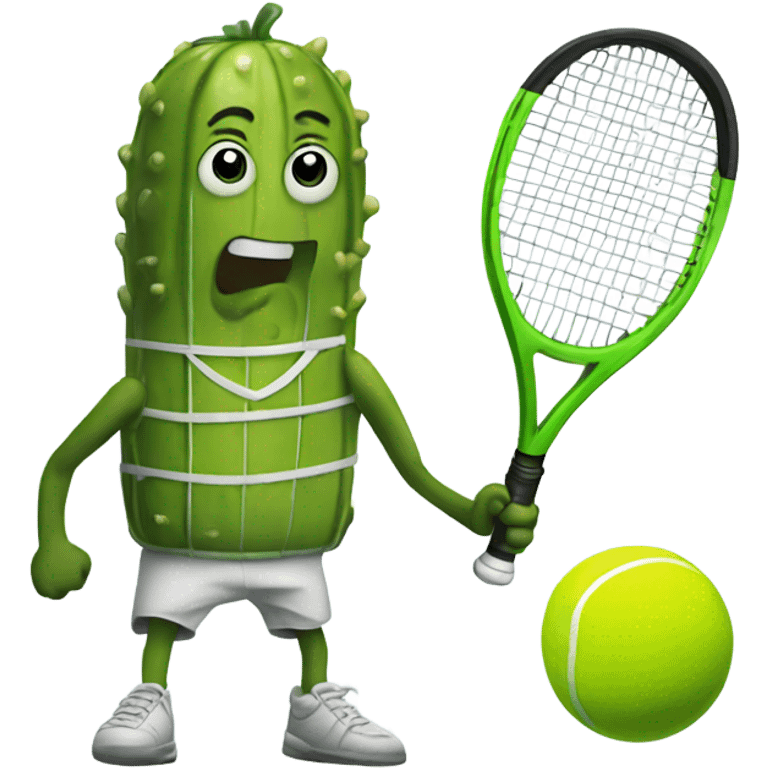 pickle playing tennis emoji