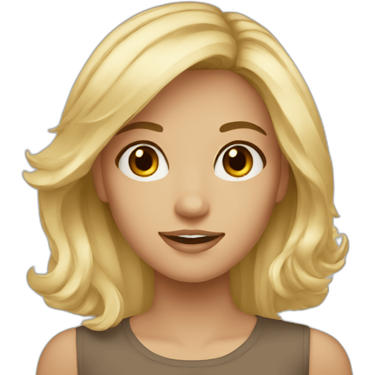 beautiful blond girl brown eyes emoji