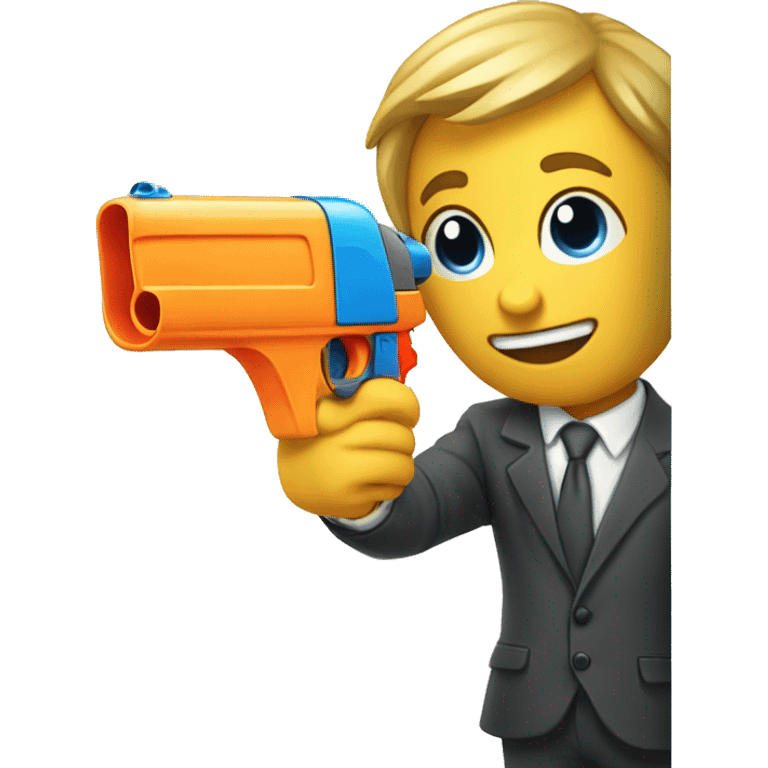 Ecommerce Sales person peeking a corner with a water gun emoji