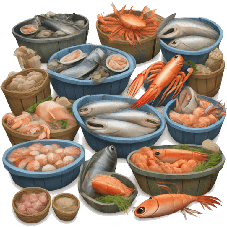 Seafood market emoji