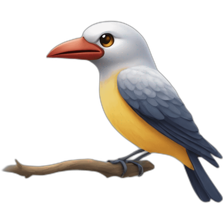 Oiseau dans la moitié de son œuf emoji