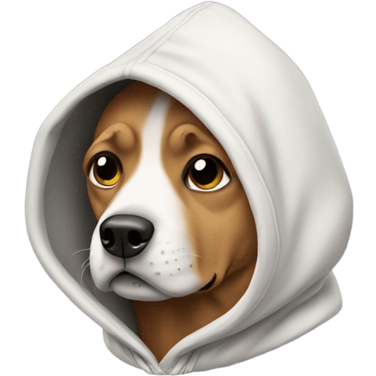 Dog wearing hoodie emoji