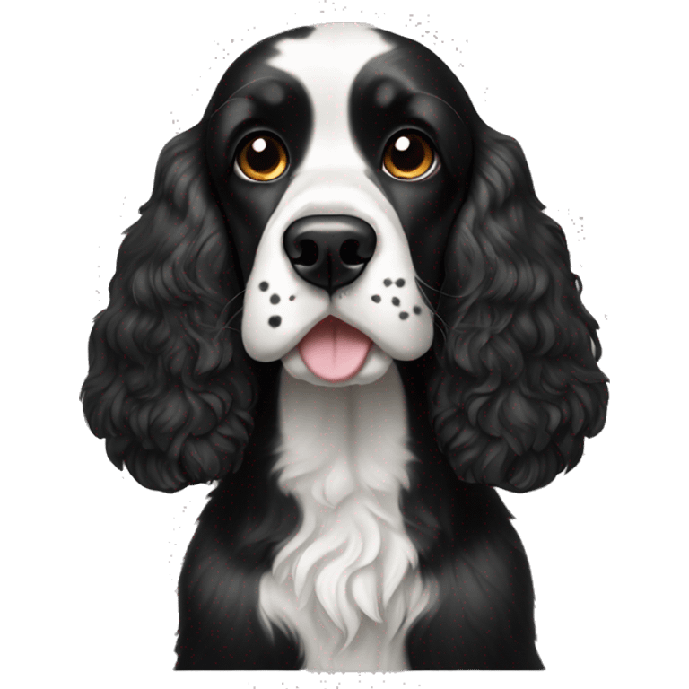 black and white cocker spaniel with nose spots emoji