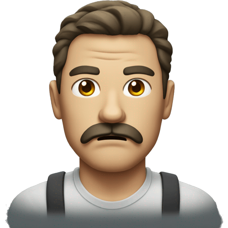 man with square mustache angry emoji