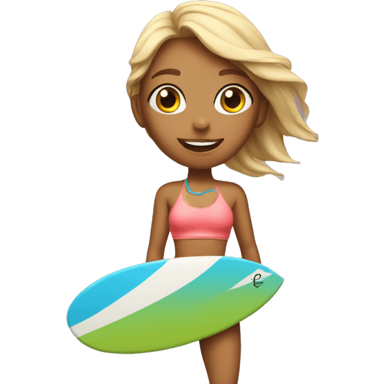 Surfer girl emoji