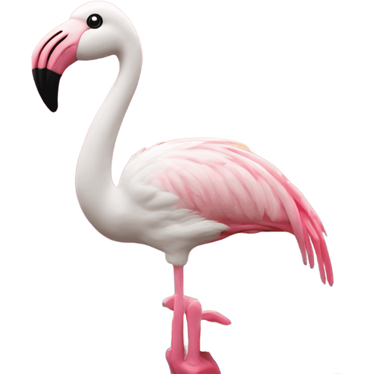 Flamingo on a cruise ship emoji