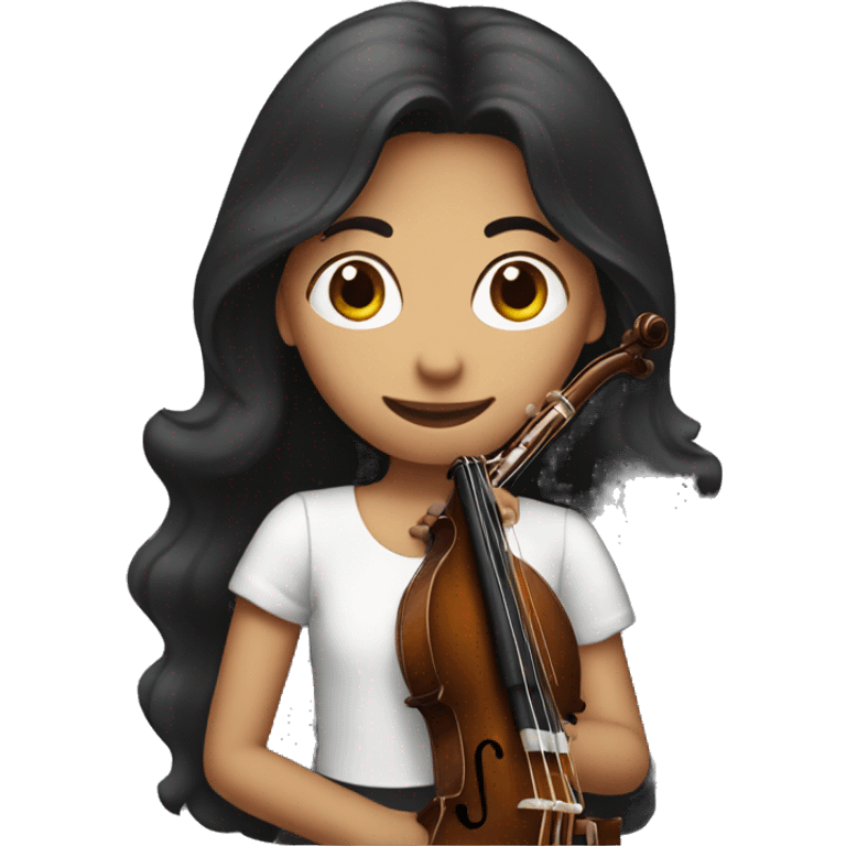 girl with long dark hair playing bassoon emoji