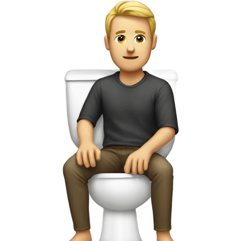 Man sitting on a toilet emoji