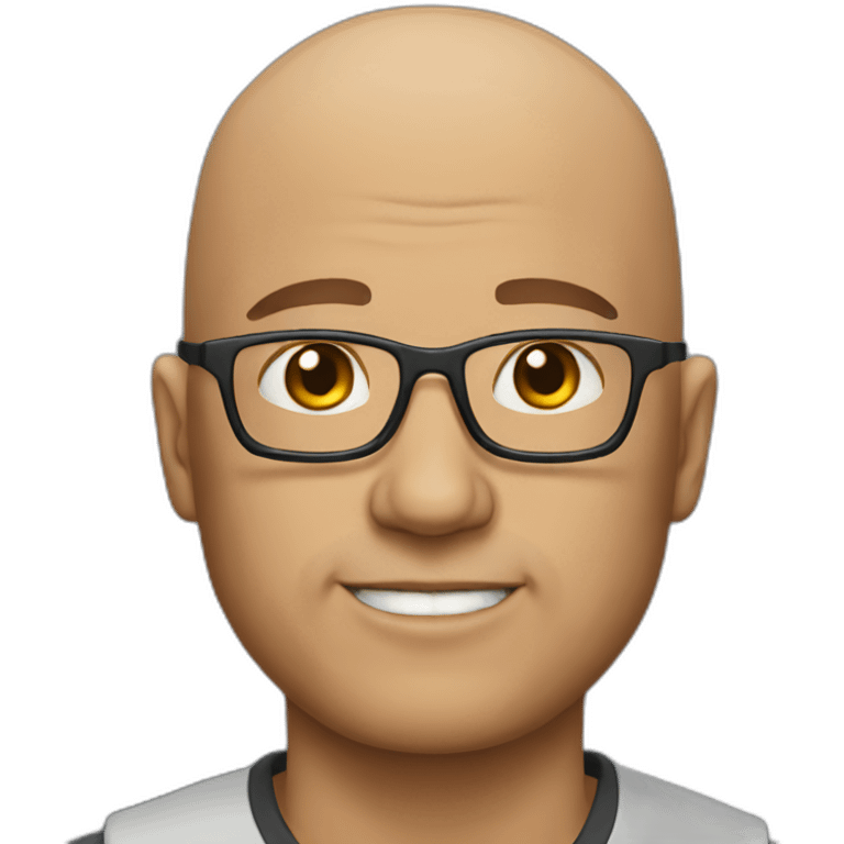 Bald man with glasses emoji