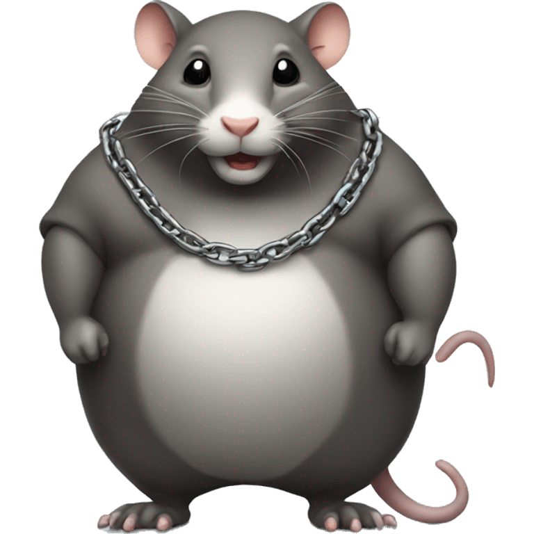 Big fat rat with a chain emoji