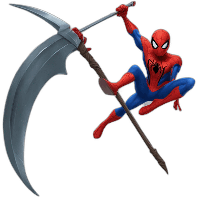 Spider-Man with a scythe emoji