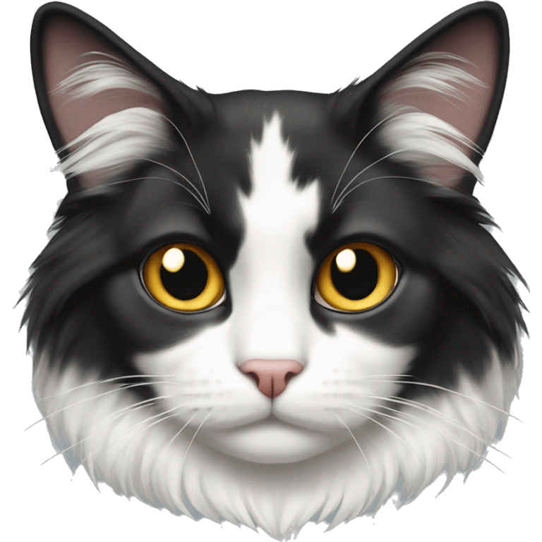 black-and-white cat domestic long-haired emoji