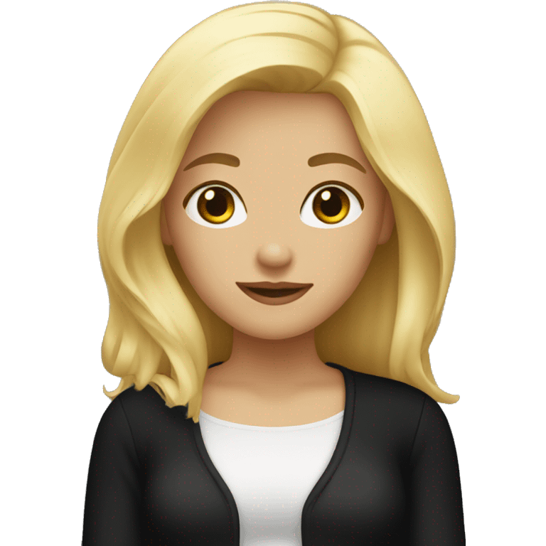 Blonde girl with black clothes emoji