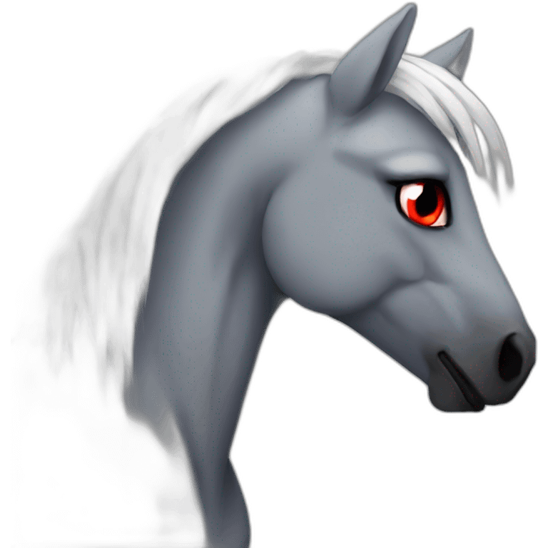 Angry Dark poney red eyes emoji