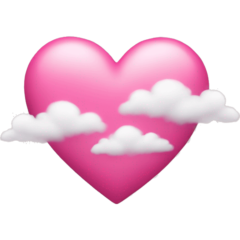 Pink heart with clouds emoji