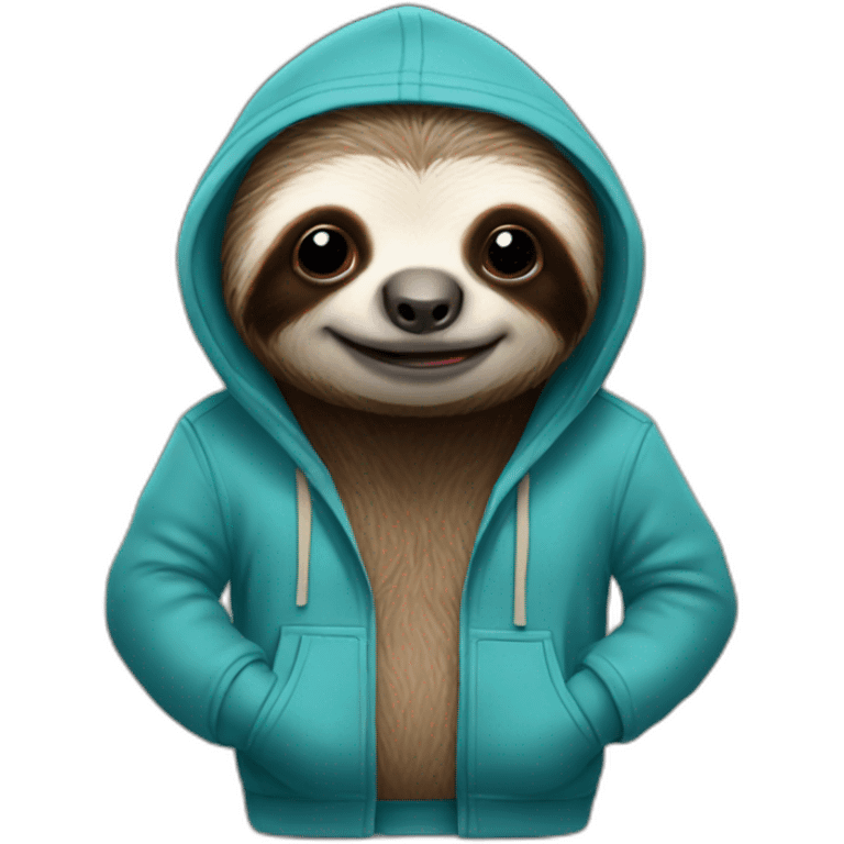 Sloth wearing a hoodie emoji