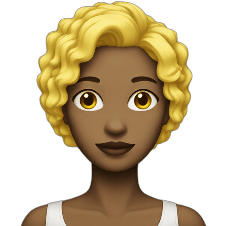 Yellow haire women with black skin emoji