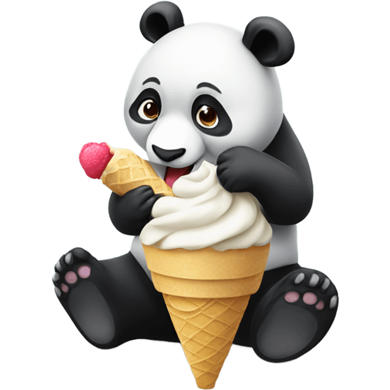 Panda eating ice cream emoji