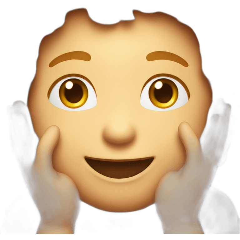 Smiling Face with Open Hands on Apple iOS 17.4 emoji